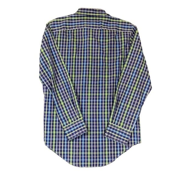 Maker & Company Button Front Shirt Violet Purple Blue Green White Size Medium - Picture 4 of 9